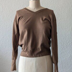 Tan Uniqlo V Neck Sweater